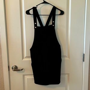 Black Forever 21 Suede Overall Dress